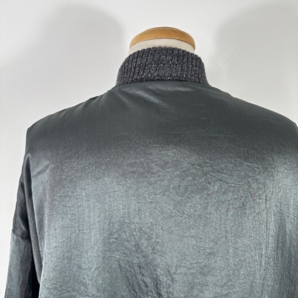 Vintage Esprit 1986 Gray Pink Lined Silky Nylon Bomber Jacket Size M Hong Kong - Picture 9 of 16